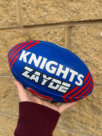 Load image into Gallery viewer, Personalised Newcastle Knights Official NRL Ball (11inch mini ball)

