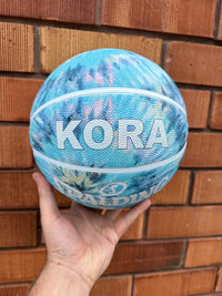 Load image into Gallery viewer, Personalised Spalding Rubber Basketball Tie Dye Turquoise (Size 6)
