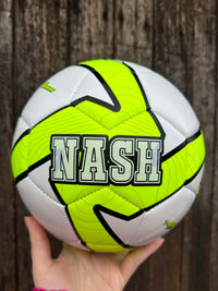 Load image into Gallery viewer, Personalised Neon Deploy Soccer Ball (Size 3, 4 ,5)
