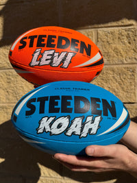 Load image into Gallery viewer, Personalised Orange Steeden Rugby League (Size 5)
