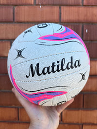 Load image into Gallery viewer, Personalised Gilbert White Eclipse M500 Netball (SIZE 4)

