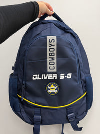 Load image into Gallery viewer, Personalised North QLD Cowboys Player Pack Bundle (Official Ball + Backpack + Ball Pump)
