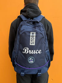 Load image into Gallery viewer, Personalised Melbourne Storm Official NRL Backpack

