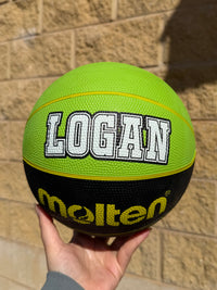 Load image into Gallery viewer, Personalised Molten BCR2 Black/Green Rubber Basketball (Size 5)
