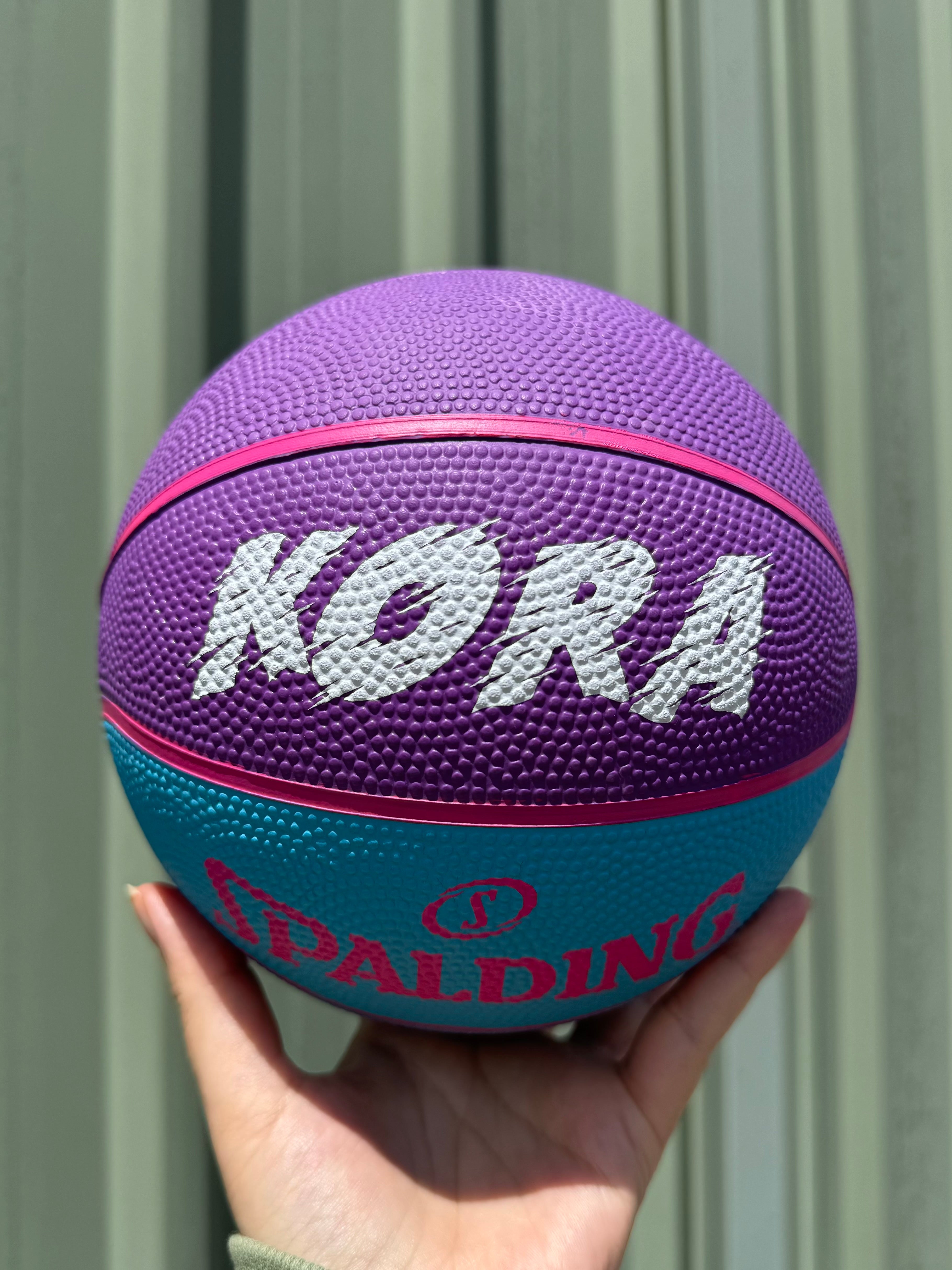 Personalised Purple & Blue Spalding Basketball (Size 3)