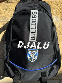 Load image into Gallery viewer, Personalised Canterbury Bulldogs Official NRL Backpack

