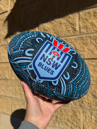 Load image into Gallery viewer, Personalised Indigenous NSW Blues Official NRL Ball (Size 5)
