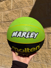 Load image into Gallery viewer, Personalised Molten BCR2 Black/Green Rubber Basketball (Size 5)
