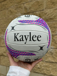 Load image into Gallery viewer, Personalised Gilbert White Spectra Netball (SIZE 4, 5)
