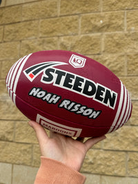 Load image into Gallery viewer, Personalised QLD Maroons State Of Origin Official NRL Ball (Size 5, 11 inch Mini)
