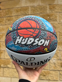 Load image into Gallery viewer, Personalised Spalding NBL White Indigenous Basketball (Size 7)
