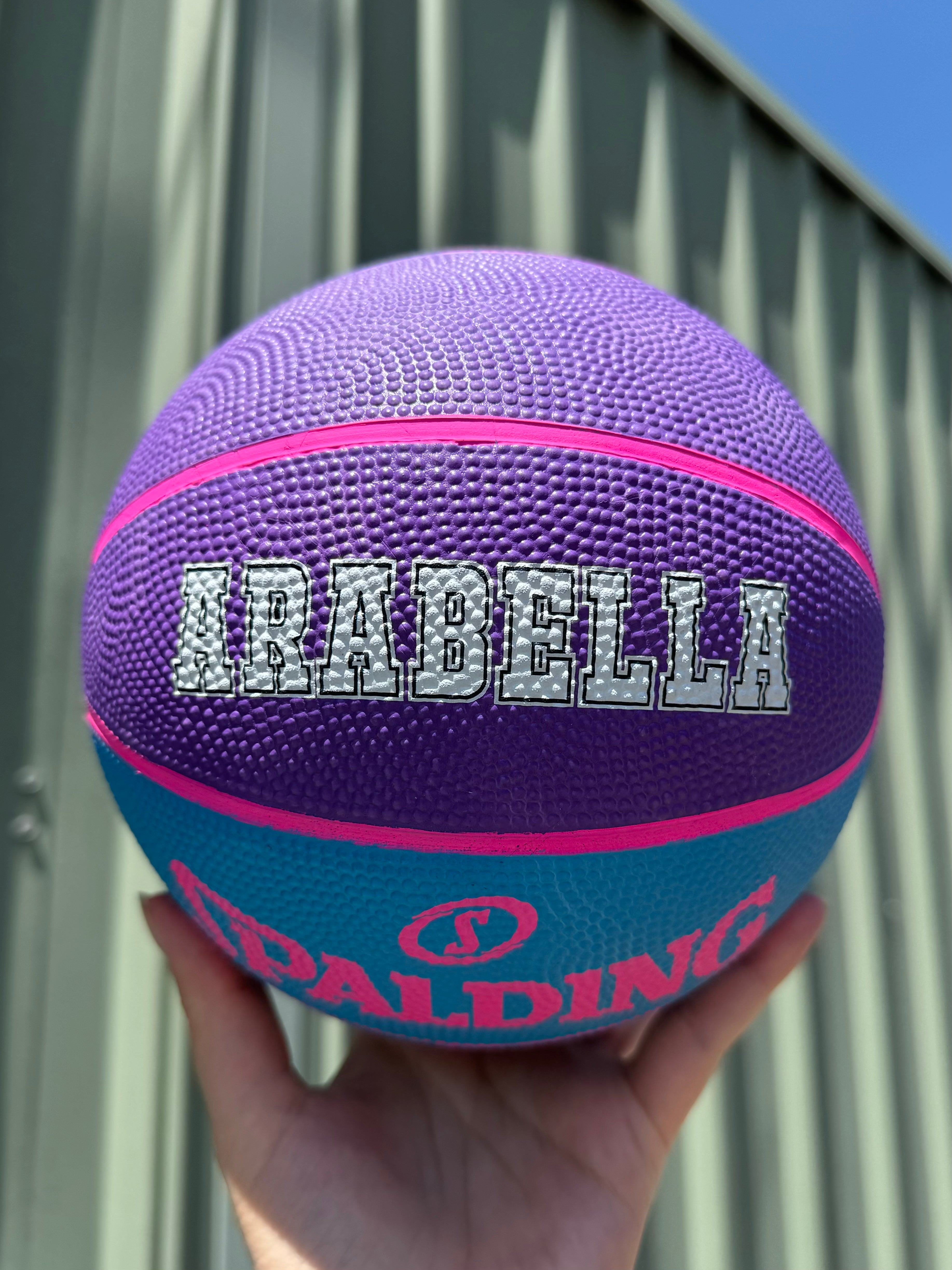 Personalised Purple & Blue Spalding Basketball (Size 3)