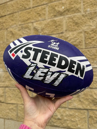 Load image into Gallery viewer, Personalised Melbourne Storm Official NRL Ball (Size 5)

