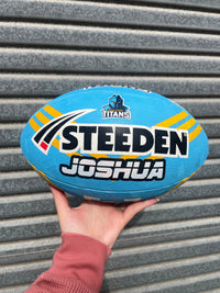 Load image into Gallery viewer, Personalised Gold Coast Titans Official NRL Ball (Size 5)
