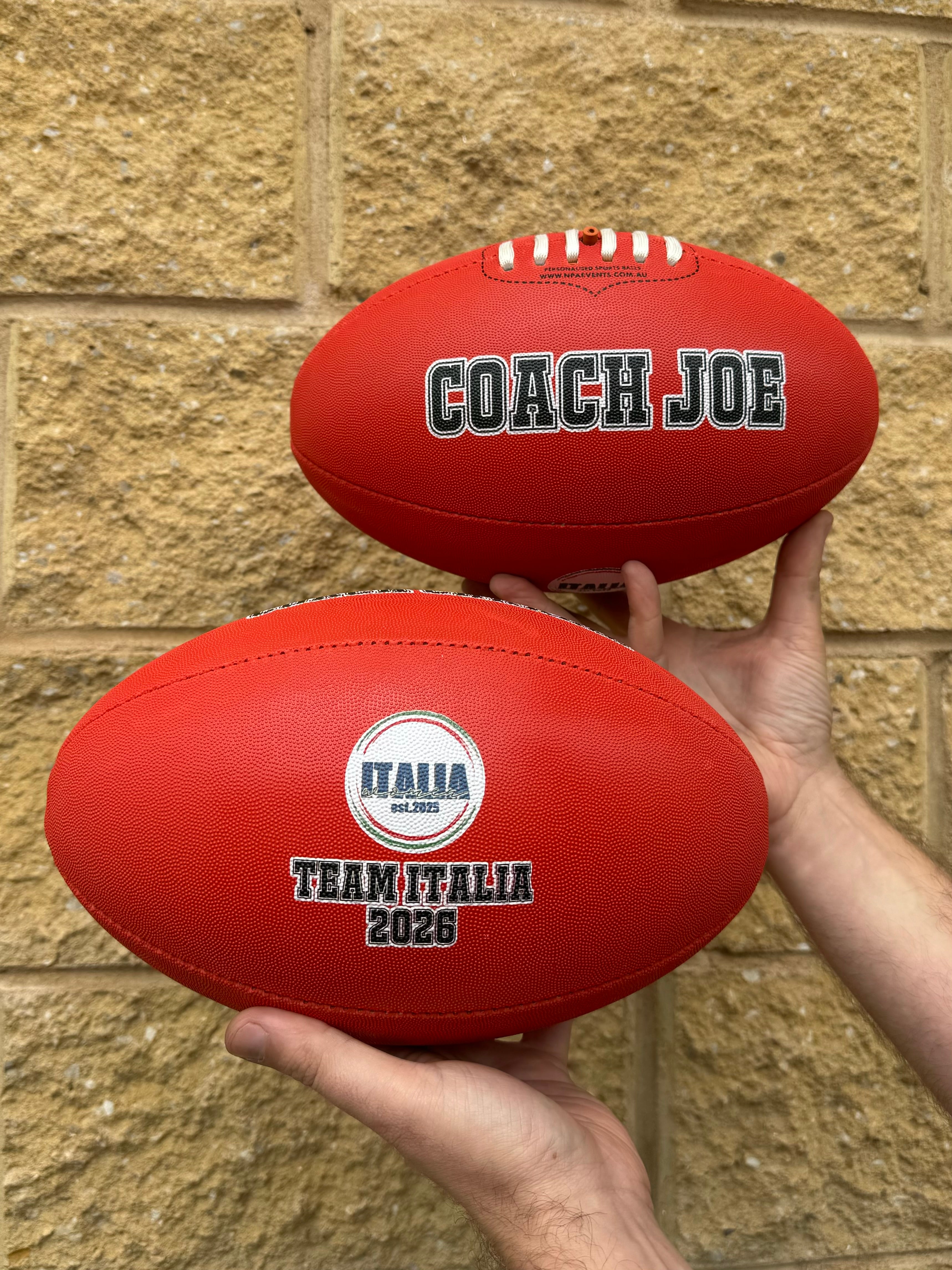Personalised Mi-Ball AFL Football - Red (Size 1, 2, 3, 4, 5)
