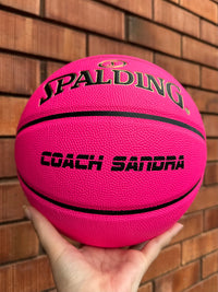 Load image into Gallery viewer, Personalised Pink Composite Leather Spalding Basketball (Size 6)
