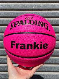 Load image into Gallery viewer, Personalised Pink Composite Leather Spalding Basketball (Size 6)
