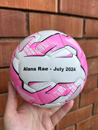 Load image into Gallery viewer, Mini Personalised Mi-Ball Pink Soccer Ball (Mini Size)
