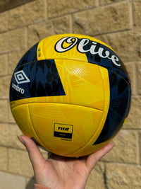 Load image into Gallery viewer, Personalised Yellow/Blue Umbro Neo Swerve Soccer Ball (SIZE 5)
