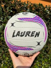 Load image into Gallery viewer, Personalised Gilbert White Spectra Netball (SIZE 4, 5)
