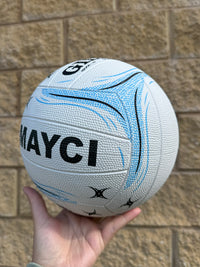 Load image into Gallery viewer, Personalised Gilbert Phoenix Netball White and Blue (SIZE 4, 5)
