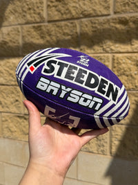 Load image into Gallery viewer, Personalised Melbourne Storm Official NRL Ball (11inch mini ball)
