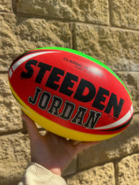 Load image into Gallery viewer, Personalised Multi Colour Steeden Rugby League Ball (Size 5)
