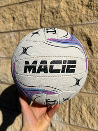 Load image into Gallery viewer, Personalised Gilbert 2026 White Eclipse M500 Netball (SIZE 4, 5)

