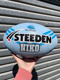 Load image into Gallery viewer, Personalised Cronulla Sharks Official NRL Ball (Size 5)
