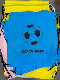 Load image into Gallery viewer, Personalised Soccer Drawstring Bag
