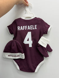 Load image into Gallery viewer, Personalised Manly Sea Eagles NRL Lullaby 3pc Baby Gift Set
