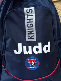 Load image into Gallery viewer, Personalised Newcastle Knights Official NRL Backpack
