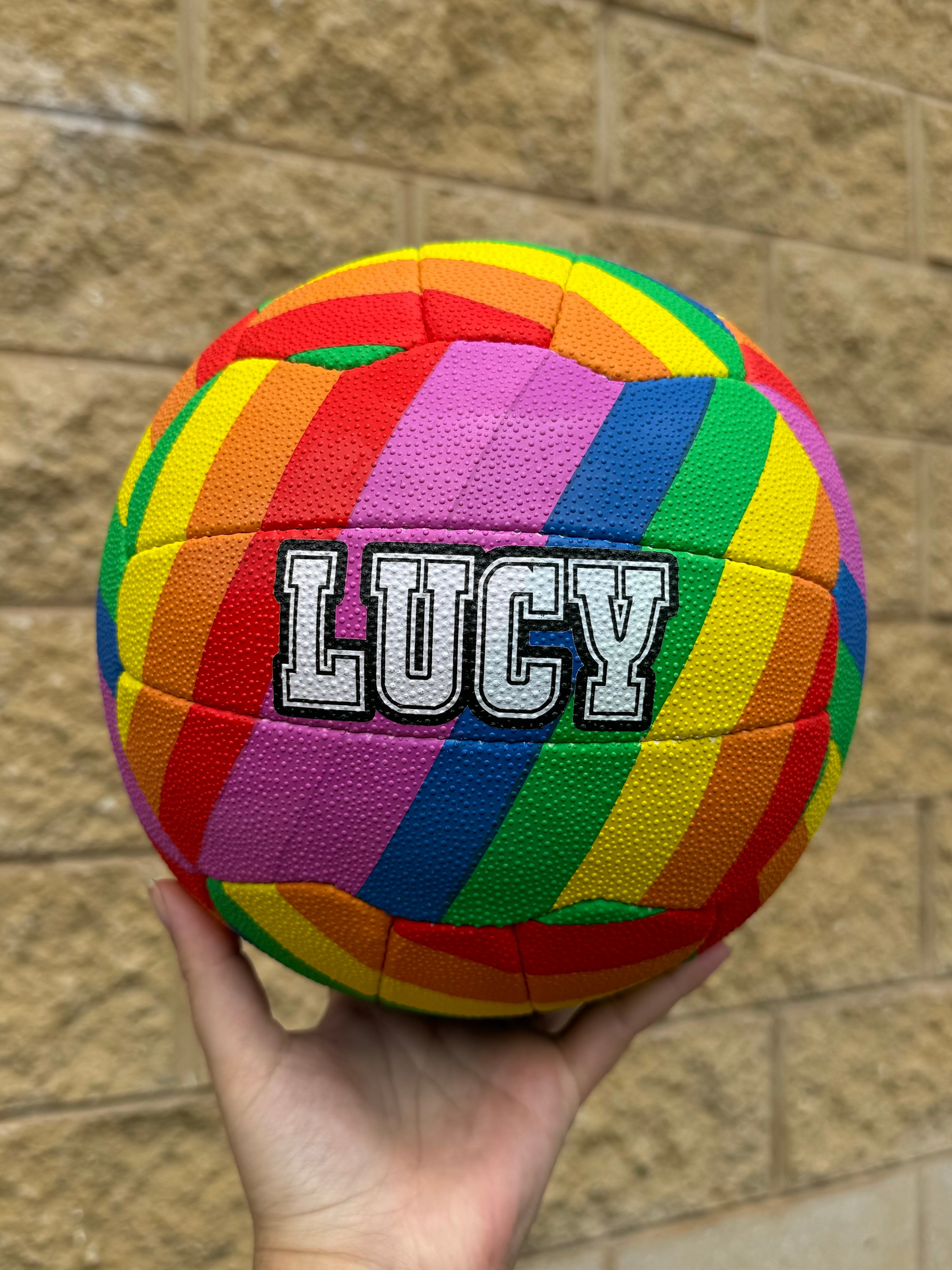 Personalised Mi-Ball Envision Rainbow Netball (SIZE 4, 5)