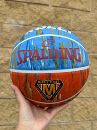 Load image into Gallery viewer, Personalised Spalding Rubber Basketball Rocky Desert Orange Marble (Size 6, 7)
