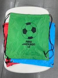 Load image into Gallery viewer, Personalised Soccer Drawstring Bag
