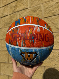 Load image into Gallery viewer, Personalised Spalding Rubber Basketball Rocky Desert Orange Marble (Size 6, 7)
