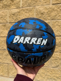 Load image into Gallery viewer, Personalised BBALR Progress Blue Camo Rubber Basketball (Size 5, 6 &amp; 7)
