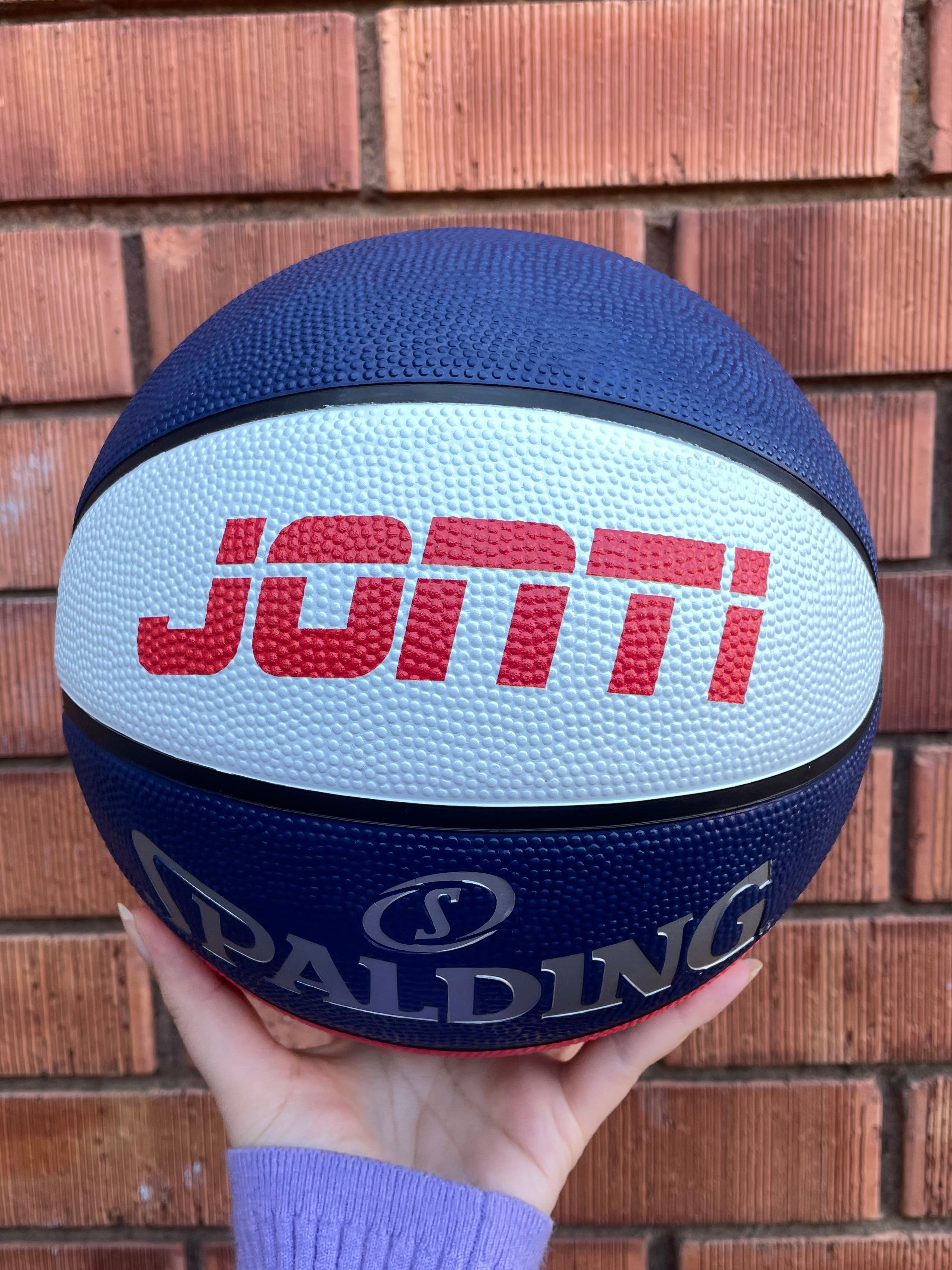 Personalised Spalding Rubber Basketball Red/White/Blue - TF FLEX (Size 4)