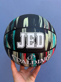 Load image into Gallery viewer, Personalised Spalding Black Marble Glow Basketball (Size 5, 6, 7)
