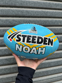 Load image into Gallery viewer, Personalised Gold Coast Titans Official NRL Ball (Size 5)

