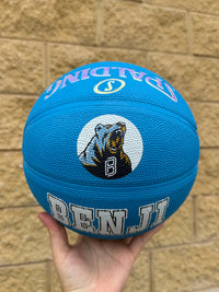 Load image into Gallery viewer, Personalised Spalding Rubber Blue Highlight Rush Basketball (Size 5, 6, 7)
