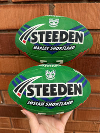 Load image into Gallery viewer, Personalised New Zealand Warriors Official NRL Ball (11inch mini ball)
