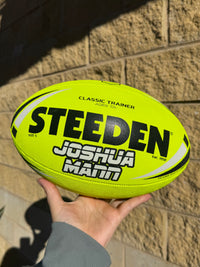 Load image into Gallery viewer, Personalised Yellow Steeden Rugby League Balls (Size 5)
