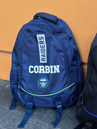 Load image into Gallery viewer, Personalised Canberra Raiders Official NRL Backpack

