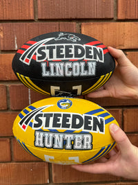 Load image into Gallery viewer, Personalised Penrith Panthers Official NRL Ball (11inch mini ball)
