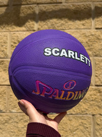 Load image into Gallery viewer, Personalised Spalding Rubber Purple Highlight Rush Basketball (Size 5, 6)
