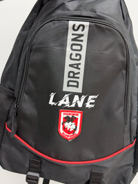 Load image into Gallery viewer, Personalised St George Dragons Official NRL Backpack
