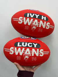 Load image into Gallery viewer, Personalised AFL Official Sydney Swans Club Football (Size 5)
