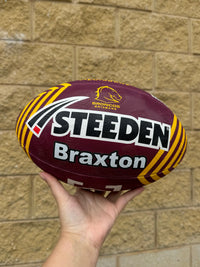 Load image into Gallery viewer, Personalised Brisbane Broncos Official NRL Ball (Size 5)
