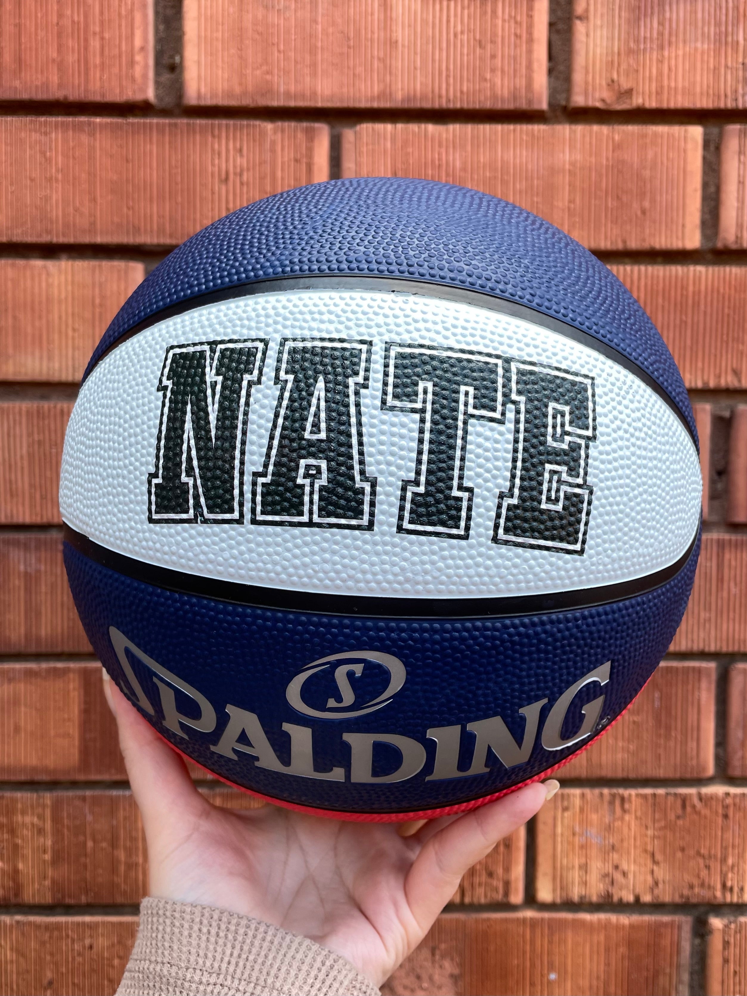 Personalised Spalding Rubber Basketball Red/White/Blue - TF FLEX (Size 4)